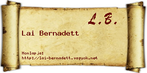 Lai Bernadett névjegykártya